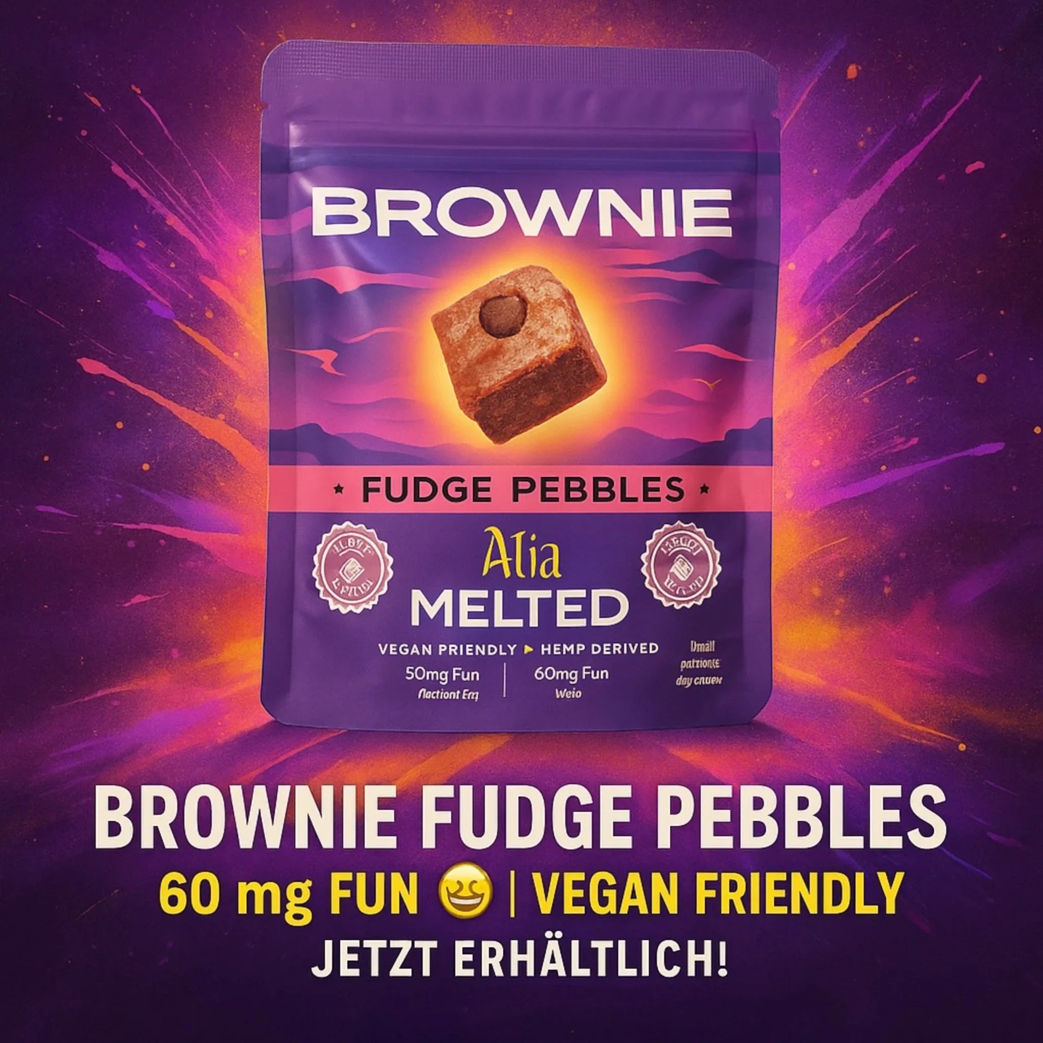 Alia Melted Brownie Pebbles – dekorative Hanf Brownies mit Schokoladenduft