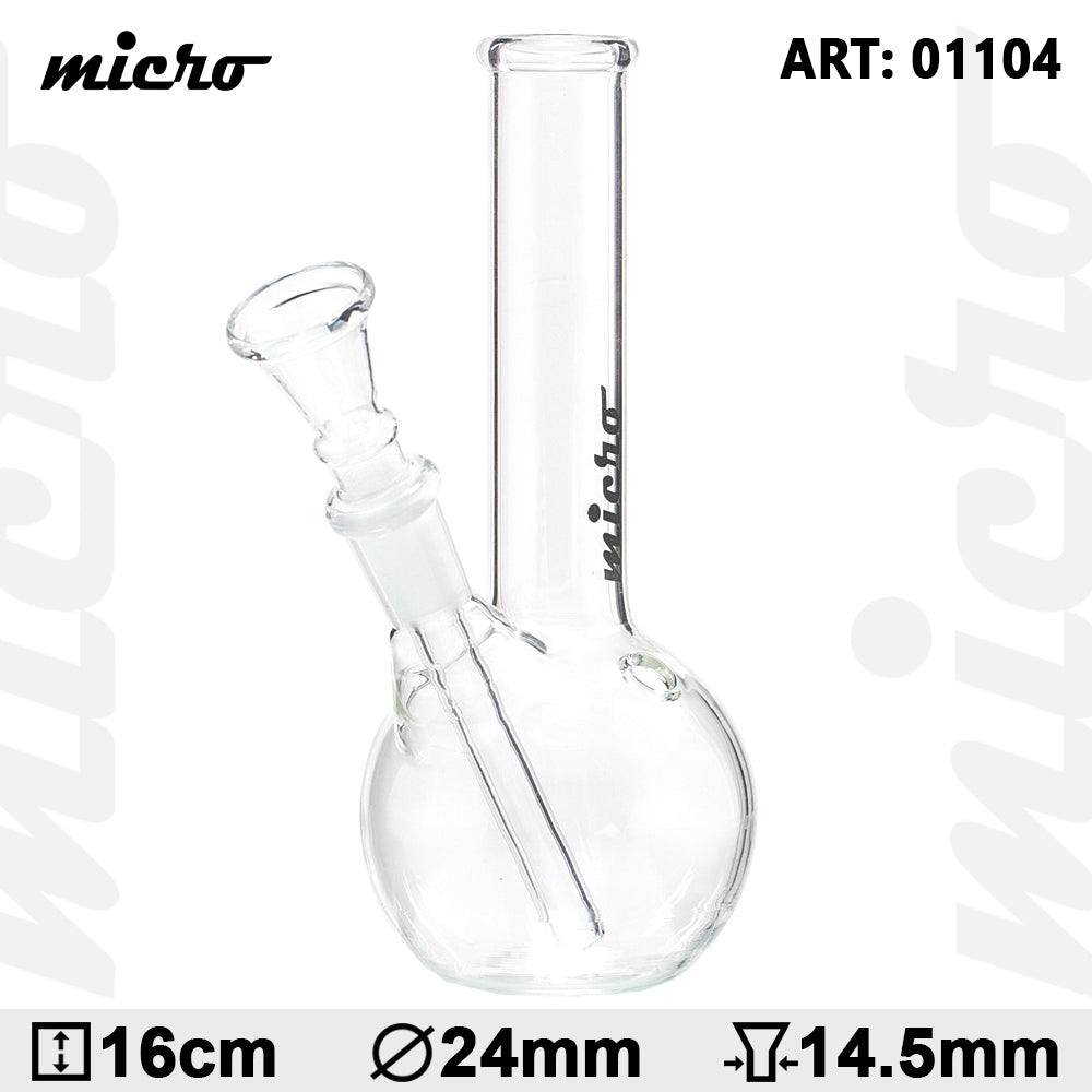 Micro | Bouncer Glass Bong-H:16cm-Ø:24mm-Socket:14.5mm