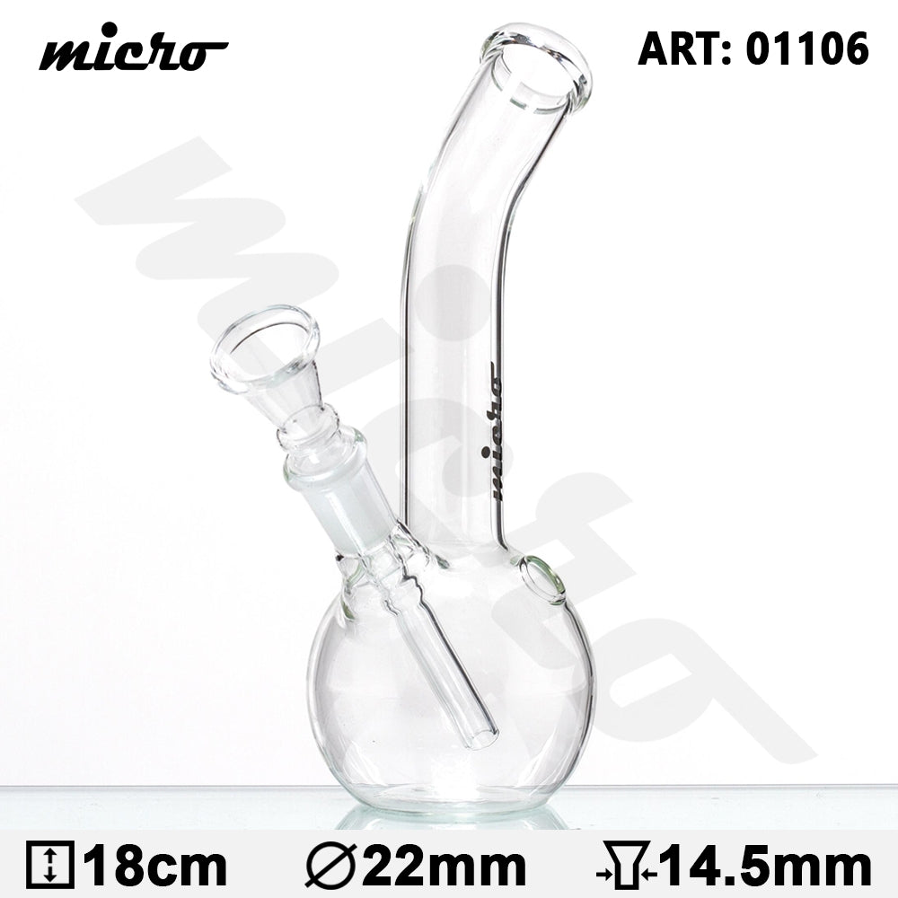 Micro | Bouncer Glass Bong-H:18cm-Ø:22mm-Socket:14.5mm