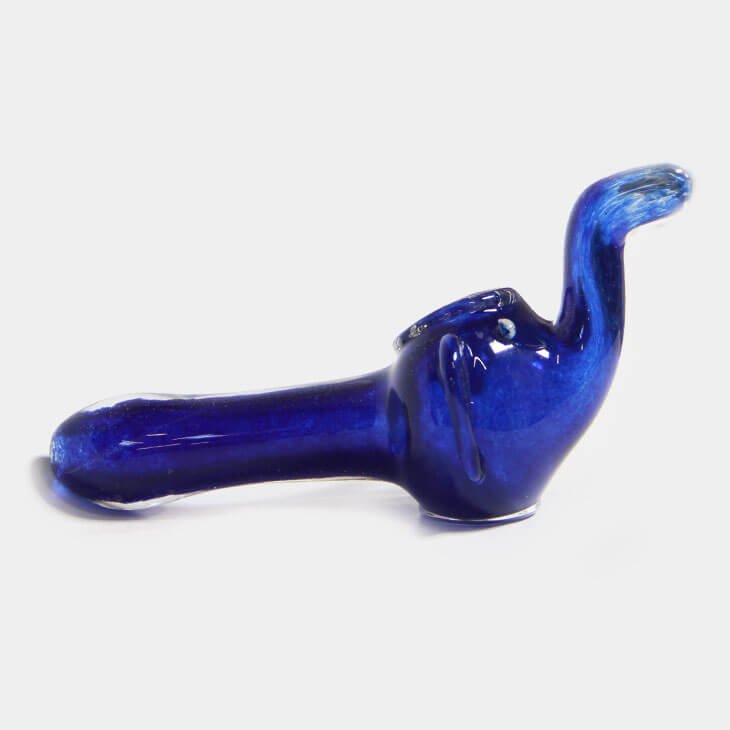 Blue elephant glass pipe 2