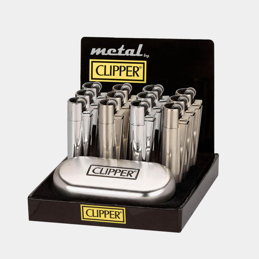 Clipper Silber Metallfeuerzeuge + Geschenkbox