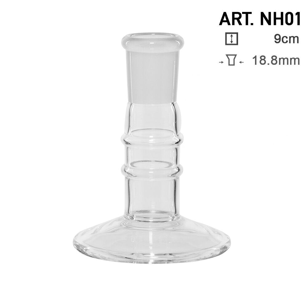 Bowl Holder Display - H: 9cm Glass slide stand with 1 holder fits on any 18.8 mm male joint