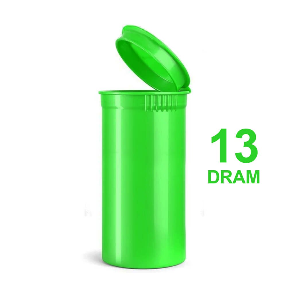 Poptop Green Plastic Container Small 13 Dram – 35mm