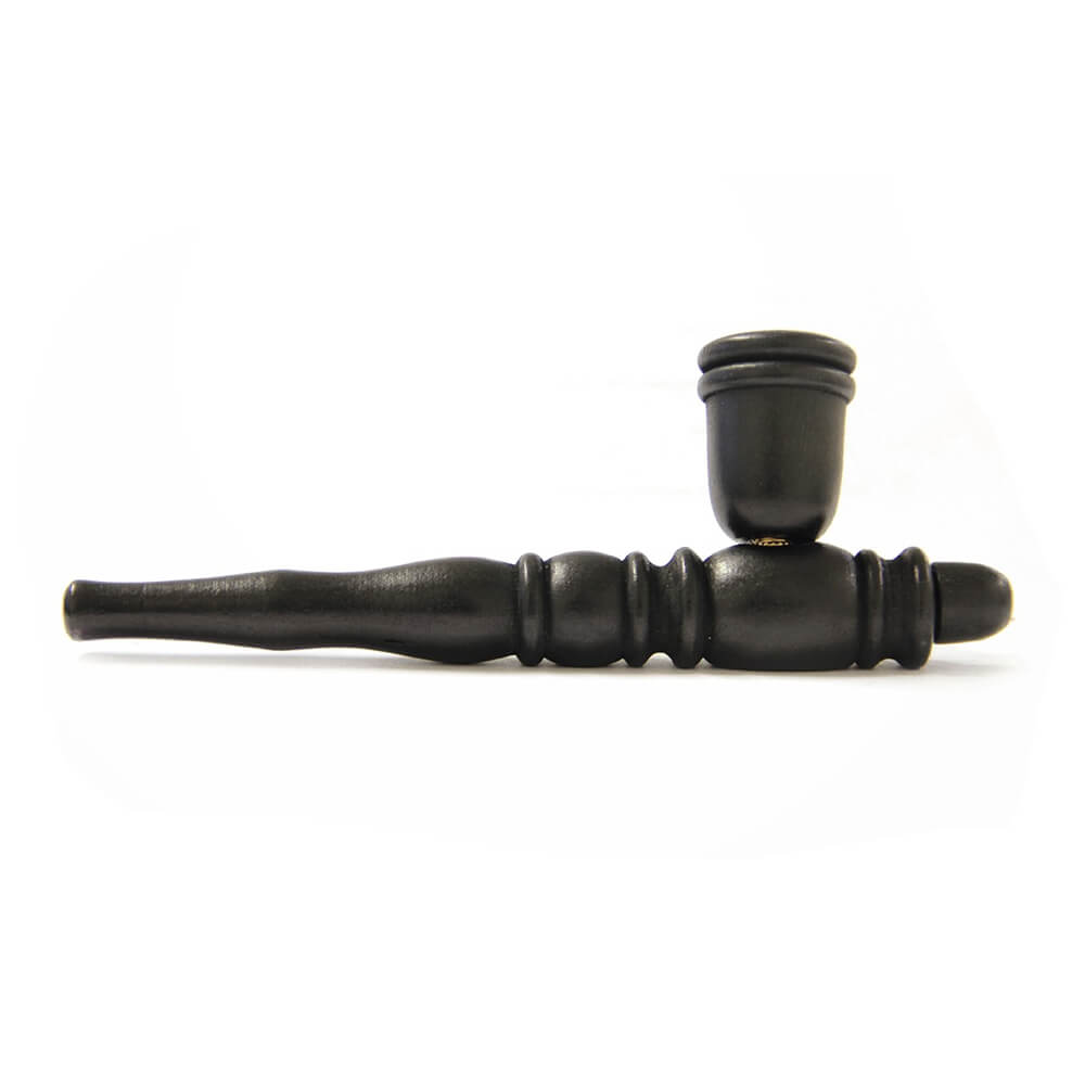 Hand crafted wood black pipe 6 inches