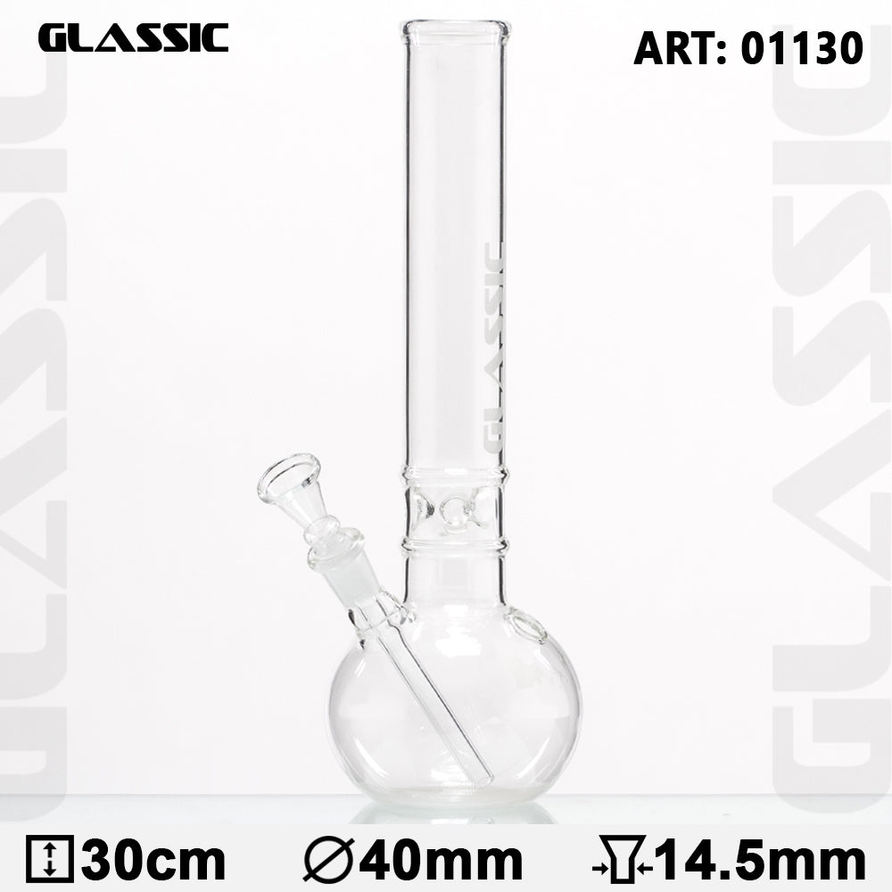 Glassic | Bouncer Glass Bong-H:30cm-Ø:40mm-Socket:14.5mm-8pcs/display