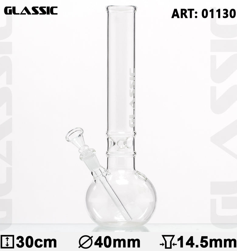 Glassic | Bouncer Glass Bong-H:30cm-Ø:40mm-Socket:14.5mm-8pcs/display