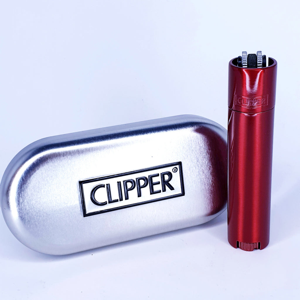 Clipper Rot Metallfeuerzeuge + Geschenkbox