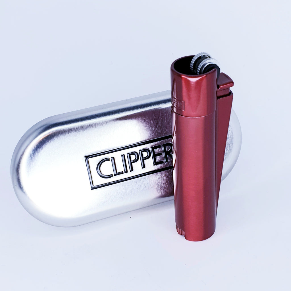 Clipper Rot Metallfeuerzeuge + Geschenkbox