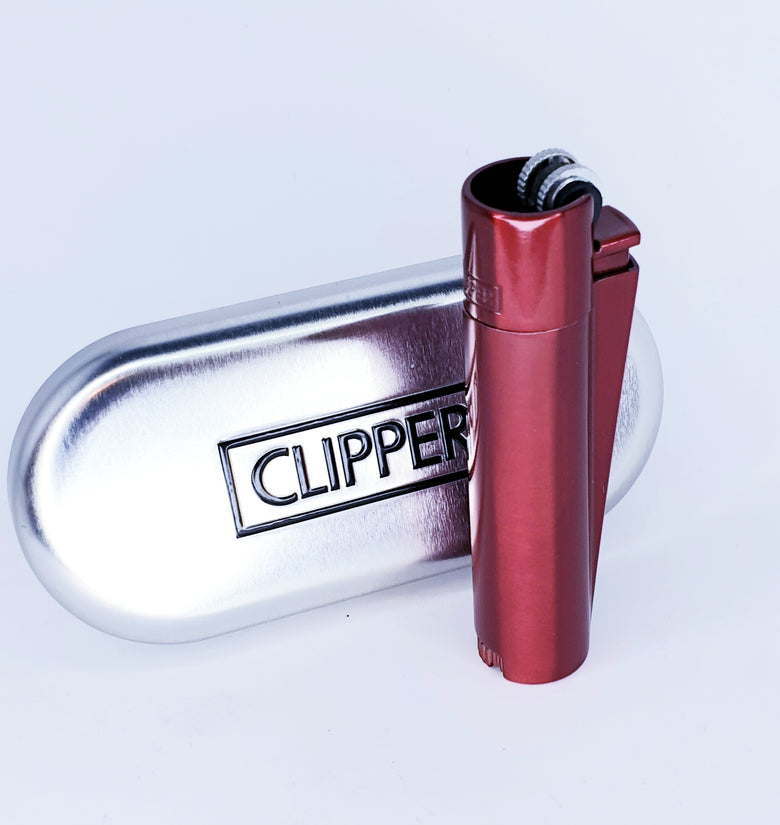 Clipper Rot Metallfeuerzeuge + Geschenkbox