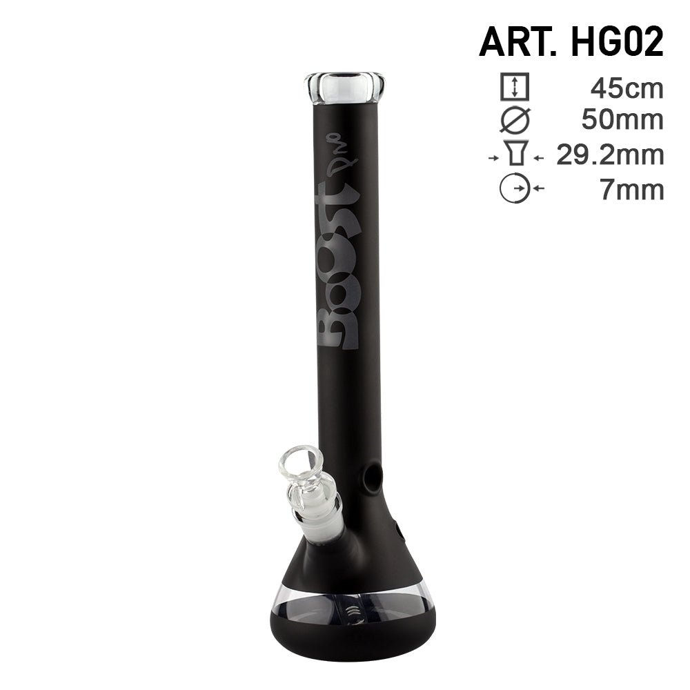 Boost Pro | Beaker Glass Bong Black H:45cm - Ø:50mm - SG:29.2mm