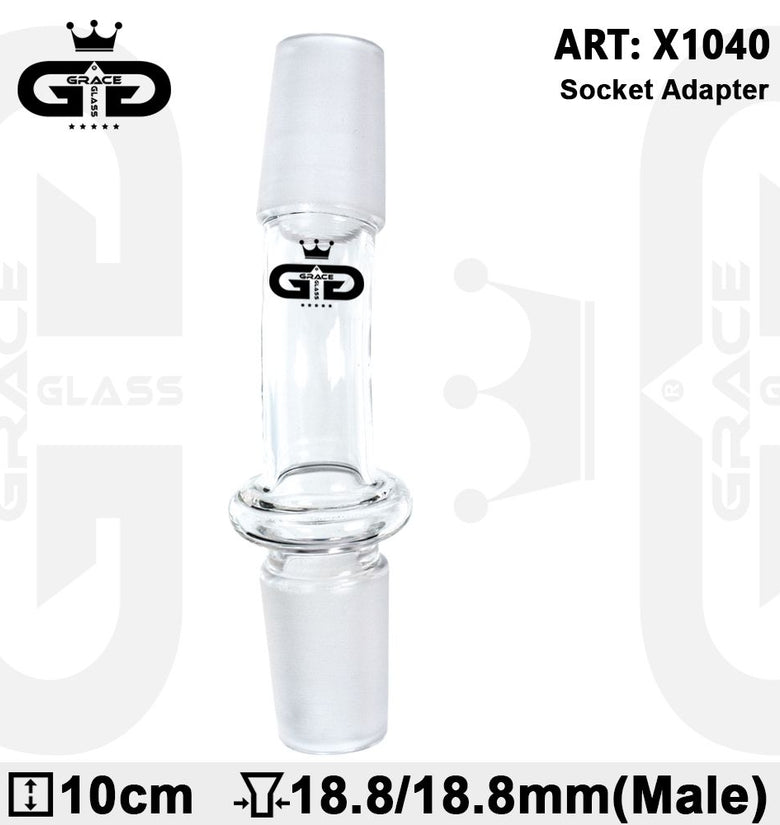 Grace Glass | Socket Male Adapter (Curved)- SG:18.8mm to SG:18.8mm Use For Oil Nail & Dome