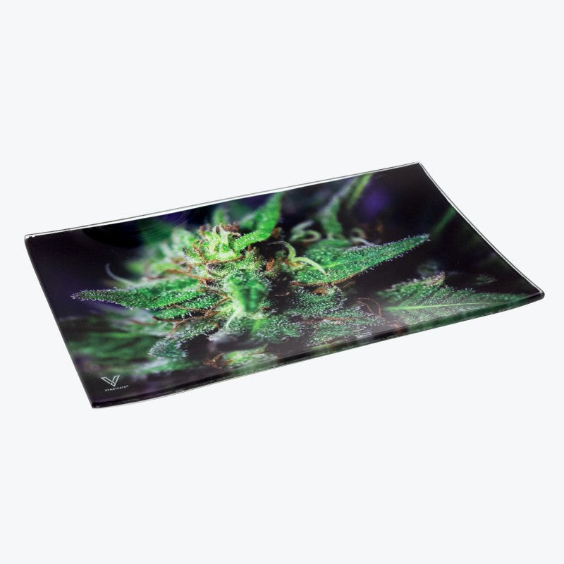 V-SYNDICATE GLASS TRAY LARGE - BLUE DANK 26X16CM