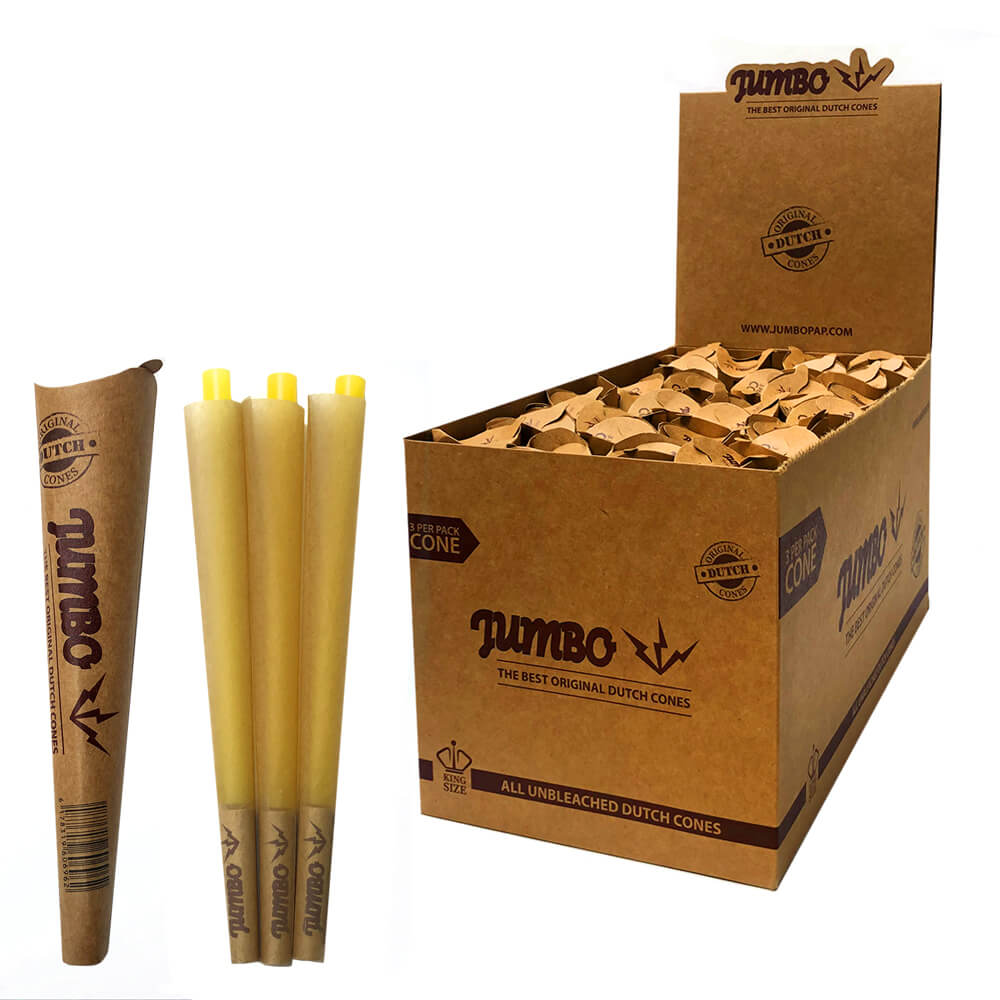Jumbo King Size Unbleached Cones 3 Cones Per Pack